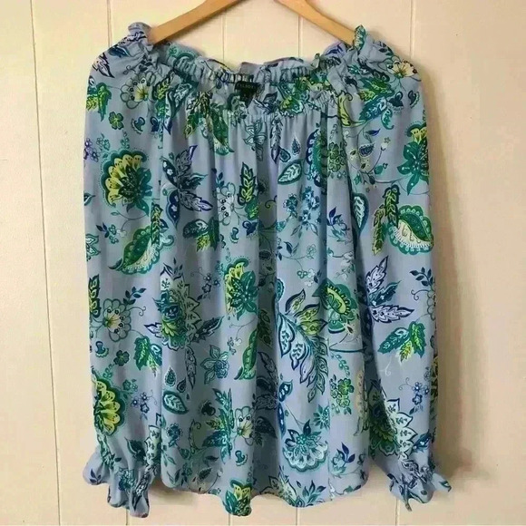Talbots Tops - Talbots Paisley Printed Polyester Top Blouse Size S